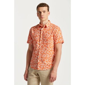 KOŠEĽA GANT REG FLORAL COTTON LINEN SS SHIRT APRICOT ORANGE