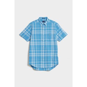 KOŠEĽA GANT REG COTTON LINEN CHECK SS SHIRT modrá S