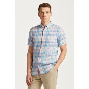 KOŠEĽA GANT REG LINEN MADRAS SHIRT SS ružová S