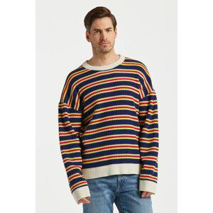 SVETER GANT MULTI STRIPE C-NECK modrá M