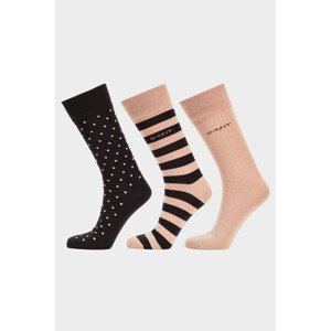 PONOŽKY 3-PACK GANT STRIPE AND DOT SOCKS 3-PACK hnedá 40/42