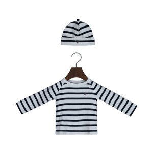 DETSKÝ SET GANT STRIPED TOP AND BEANIE biela 74