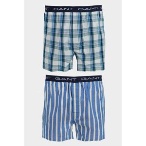 SPODNÁ BIELIZEŇ GANT CHECK AND STRIPE BOXER SHORTS 2-P modrá M