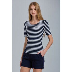 TRIČKO GANT STRIPED 1X1 RIB LSS T-SHIRT modrá M