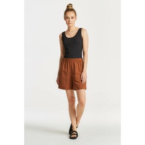 ŠORTKY GANT LINEN VISCOSE PULL-ON SHORTS hnedá 42