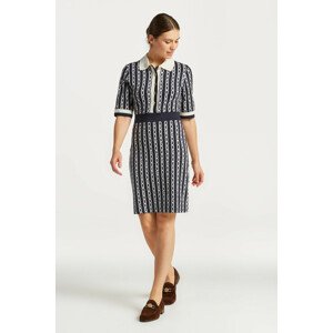 ŠATY GANT CHAIN JACQUARD POLO SS DRESS modrá S