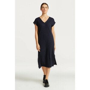 ŠATY GANT LINEN RIB SLEEVELESS V-NECK DRESS modrá XS