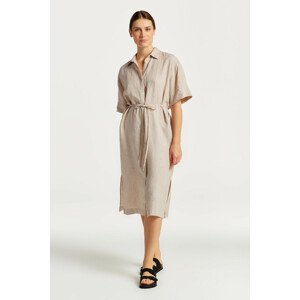 ŠATY GANT RELAXED SS LINEN SHIRT DRESS hnedá 32