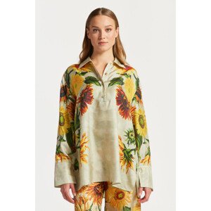 KOŠEĽA GANT REL SUNFLOWER PRINT SILK POPOVER hnedá 32