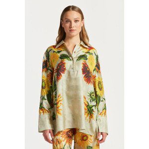 KOŠEĽA GANT REL SUNFLOWER PRINT SILK POPOVER hnedá 36