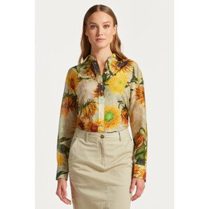 KOŠEĽA GANT REL COT SILK SUNFLOWER PRINT SHIRT hnedá 38