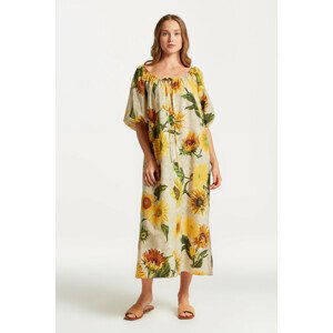 ŠATY GANT GATHERED SUNFLOWER PRINT DRESS hnedá 36