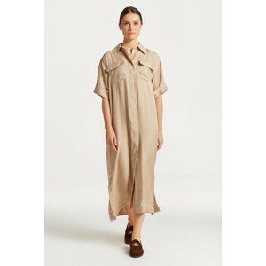 ŠATY GANT REL SS FLAP POCKET SHIRT DRESS hnedá 34