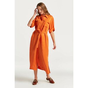 ŠATY GANT REL SS FLAP POCKET SHIRT DRESS oranžová 40