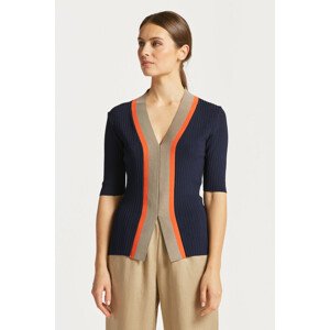 SVETER GANT RIB V-NECK TOP modrá XS