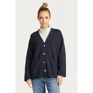 SVETER GANT RELAXED V-NECK CARDIGAN modrá XS