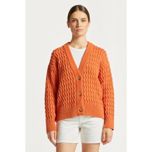 SVETER GANT COTTON TEXTURE V-NECK CARDIGAN oranžová M