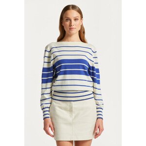 SVETER GANT BLOCK STRIPE BOAT NECK modrá XL