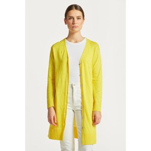 SVETER GANT LINEN-BLEND LONG V-NECK CARDIGAN žltá XS