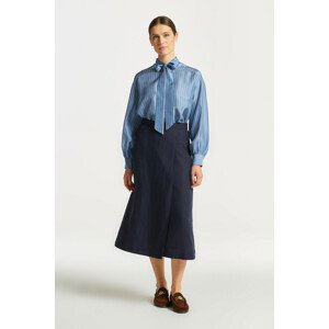 SUKŇA GANT LINEN VISCOSE MIDI SKIRT modrá L