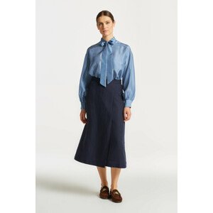 SUKŇA GANT LINEN VISCOSE MIDI SKIRT modrá XXL