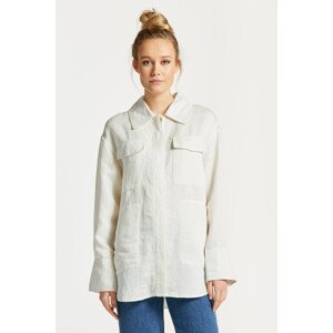 KOŠEĽA GANT LINEN VISCOSE SHIRT JACKET biela XS