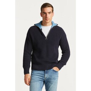 SVETER GANT RIB HALFZIP modrá L