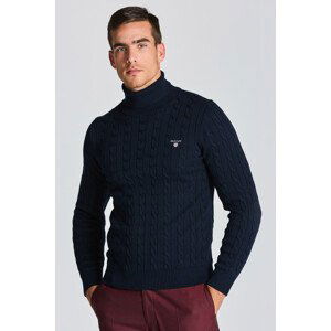 ROLÁK GANT COTTON CABLE TURTLE NECK modrá M