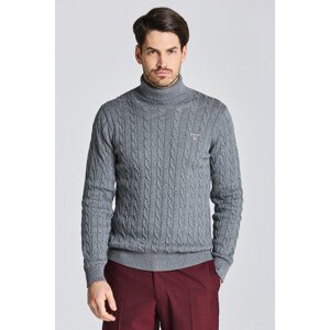 ROLÁK GANT COTTON CABLE TURTLE NECK šedá 4XL