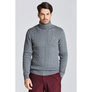 ROLÁK GANT COTTON CABLE TURTLE NECK šedá L