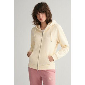 MIKINA GANT REG TONAL SHIELD ZIP HOODIE biela L