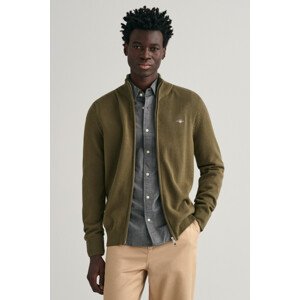 SVETER GANT CASUAL COTTON ZIP CARDIGAN zelená S