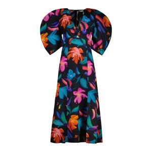 ŠATY GANT FLORAL PRINT VOLUME SLEEVE DRESS čierna 32