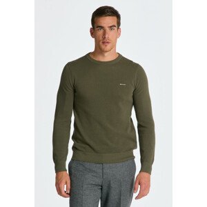 SVETER GANT COTTON PIQUE C-NECK zelená M