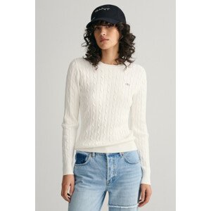 SVETER GANT STRETCH COTTON CABLE C-NECK biela XS