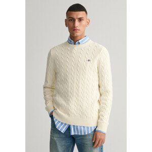 SVETER GANT COTTON CABLE C-NECK biela L