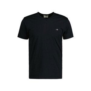 TRIČKO GANT SLIM SHIELD V-NECK T-SHIRT čierna XS