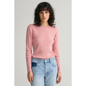 SVETER GANT STRETCH COTTON CABLE C-NECK ružová XXL