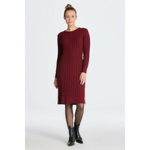 ŠATY GANT STRETCH COTTON CABLE C-NECK DRESS červená S