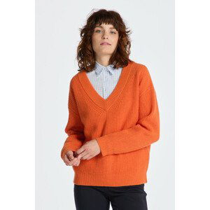 SVETER GANT WOOL RIBBED V-NECK oranžová S