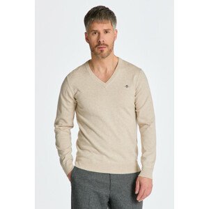 SVETER GANT CLASSIC COTTON V-NECK hnedá S