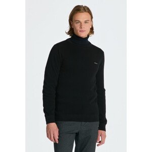 SVETER GANT COTTON PIQUE C-NECK čierna XXXL