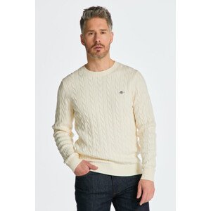 SVETER GANT COTTON CABLE C-NECK biela L