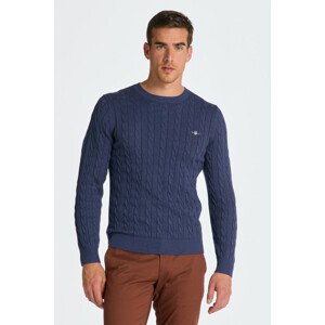 SVETER GANT COTTON CABLE C-NECK modrá XL