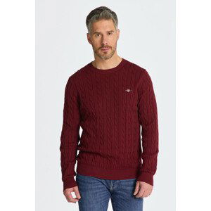 SVETER GANT COTTON CABLE C-NECK červená S