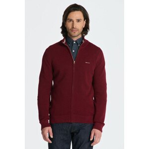 SVETER GANT COTTON PIQUE ZIP CARDIGAN červená 4XL