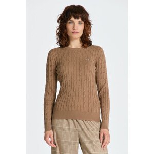 SVETER GANT STRETCH COTTON CABLE C-NECK hnedá XXS