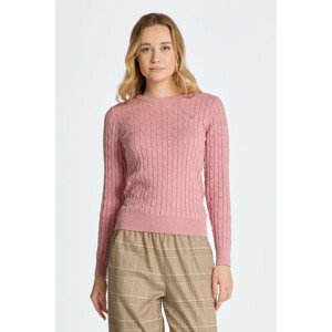 SVETER GANT STRETCH COTTON CABLE C-NECK ružová XS