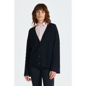 SVETER GANT HERRINGBONE V-NECK CARDIGAN modrá M