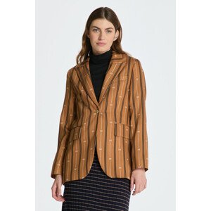 SAKO GANT REG MONOGRAM STRIPED BLAZER hnedá 36